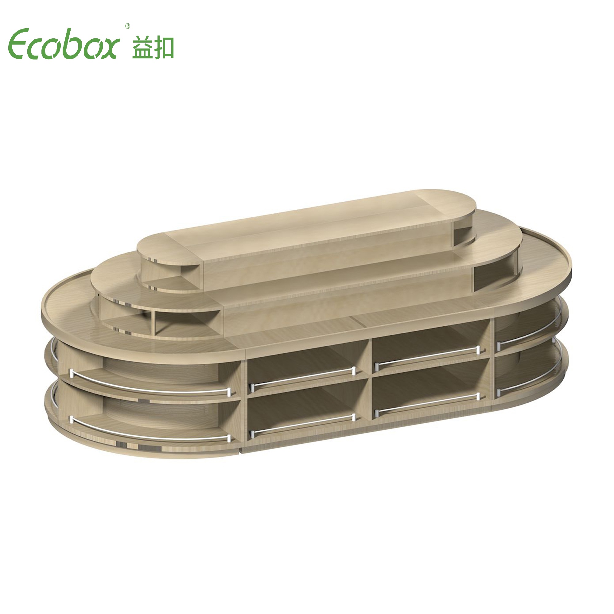 Étagère ronde de la série Ecobox G001 avec présentoirs d'aliments en vrac de supermarché pour bacs en vrac Ecobox