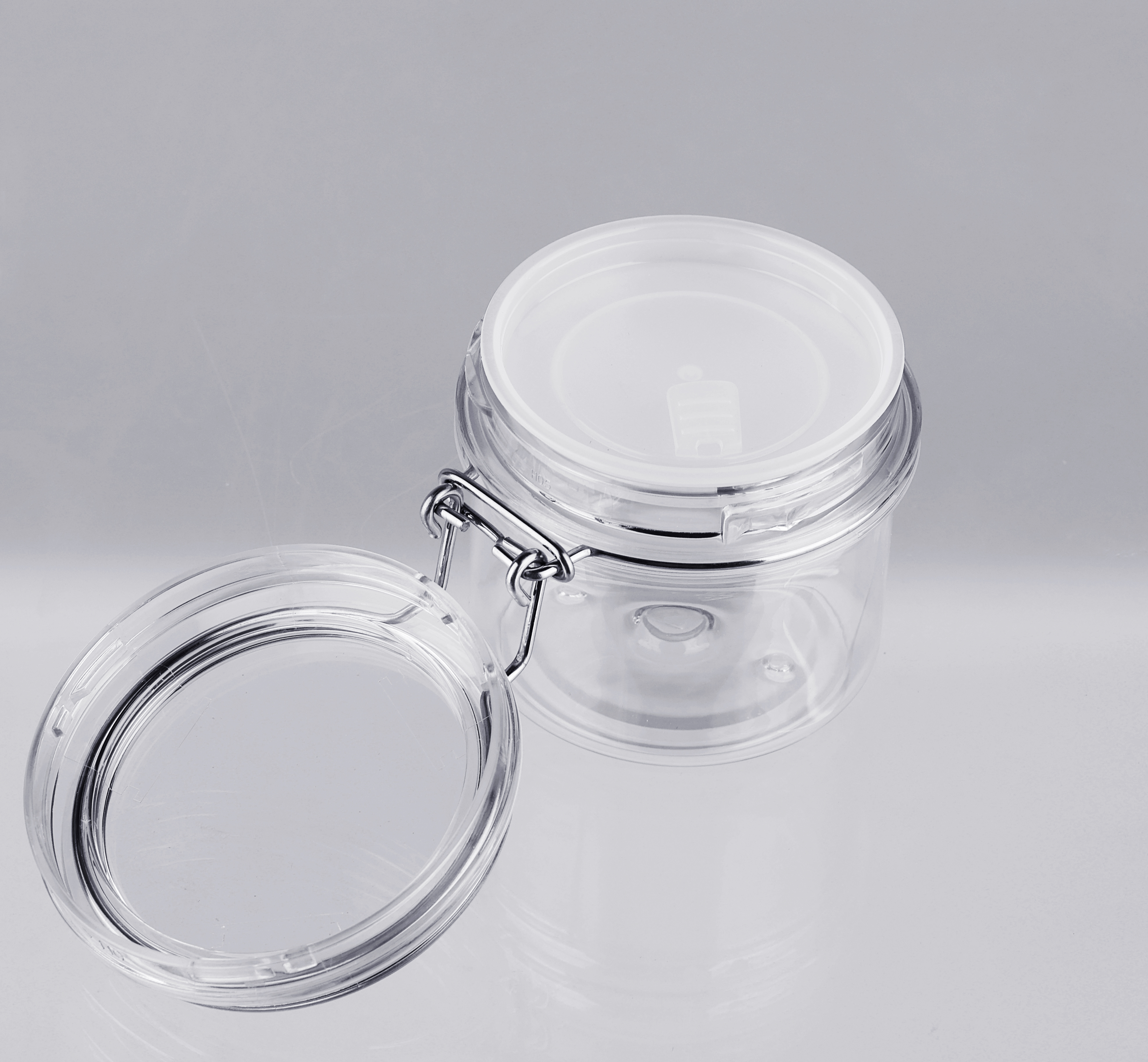 Mini pot Kilner rond transparent et hermétique avec clip sur le dessus en fil métallique