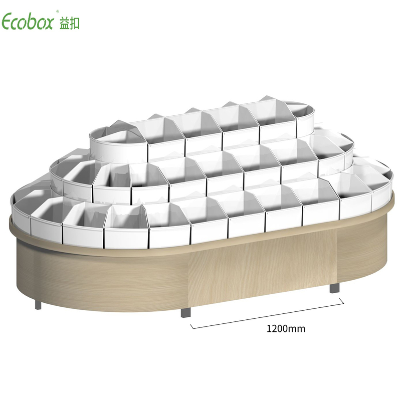 Étagère ronde de la série Ecobox G003 avec présentoirs d'aliments en vrac de supermarché pour bacs en vrac Ecobox