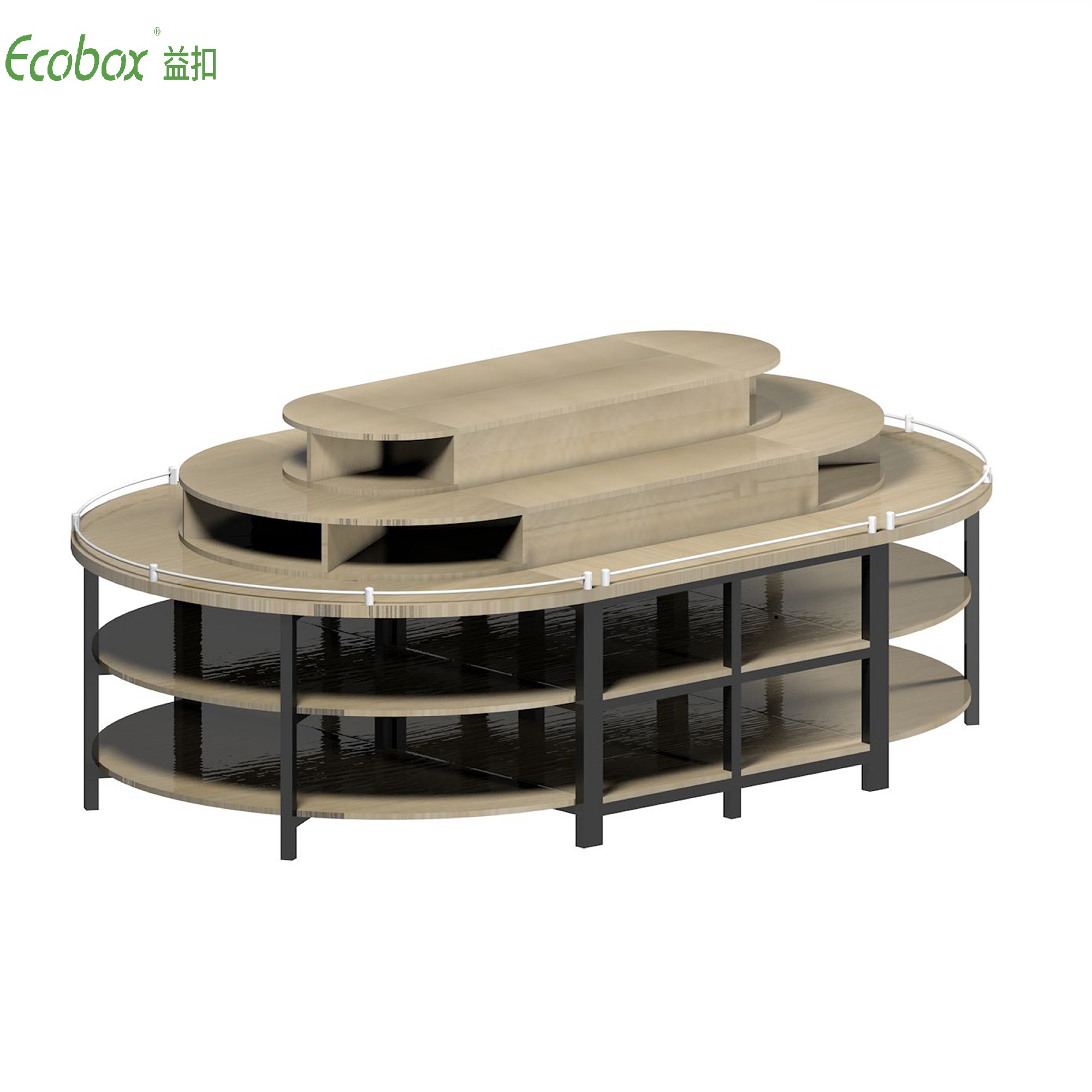 Étagère ronde de la série Ecobox G005 avec présentoirs d'aliments en vrac de supermarché pour bacs en vrac Ecobox