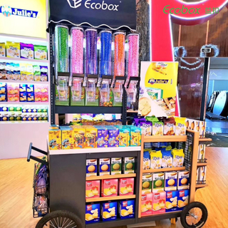 Chariot de solution d'affichage de nourriture en vrac de supermarché Ecobox TG-0301