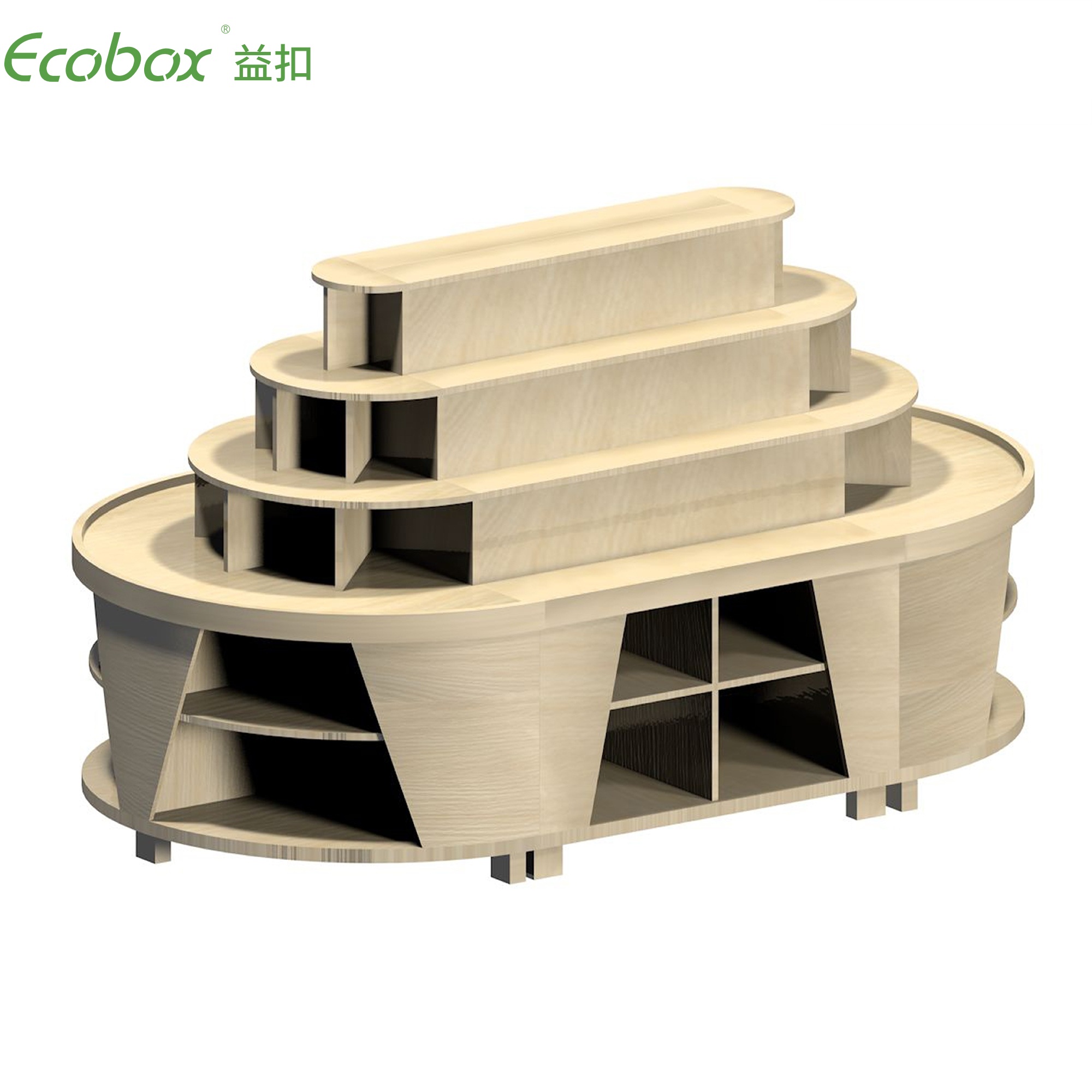 Présentoirs de supermarché Ecobox G010 avec bacs de supermarché Ecobox