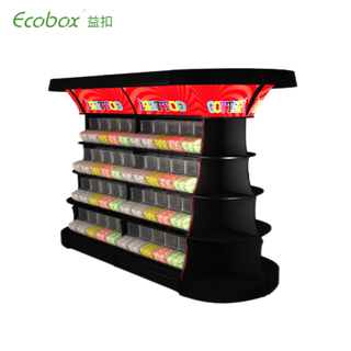 Ecobox TG-06102A présentoir à bonbons en métal avec bacs à cuillère couleur noire