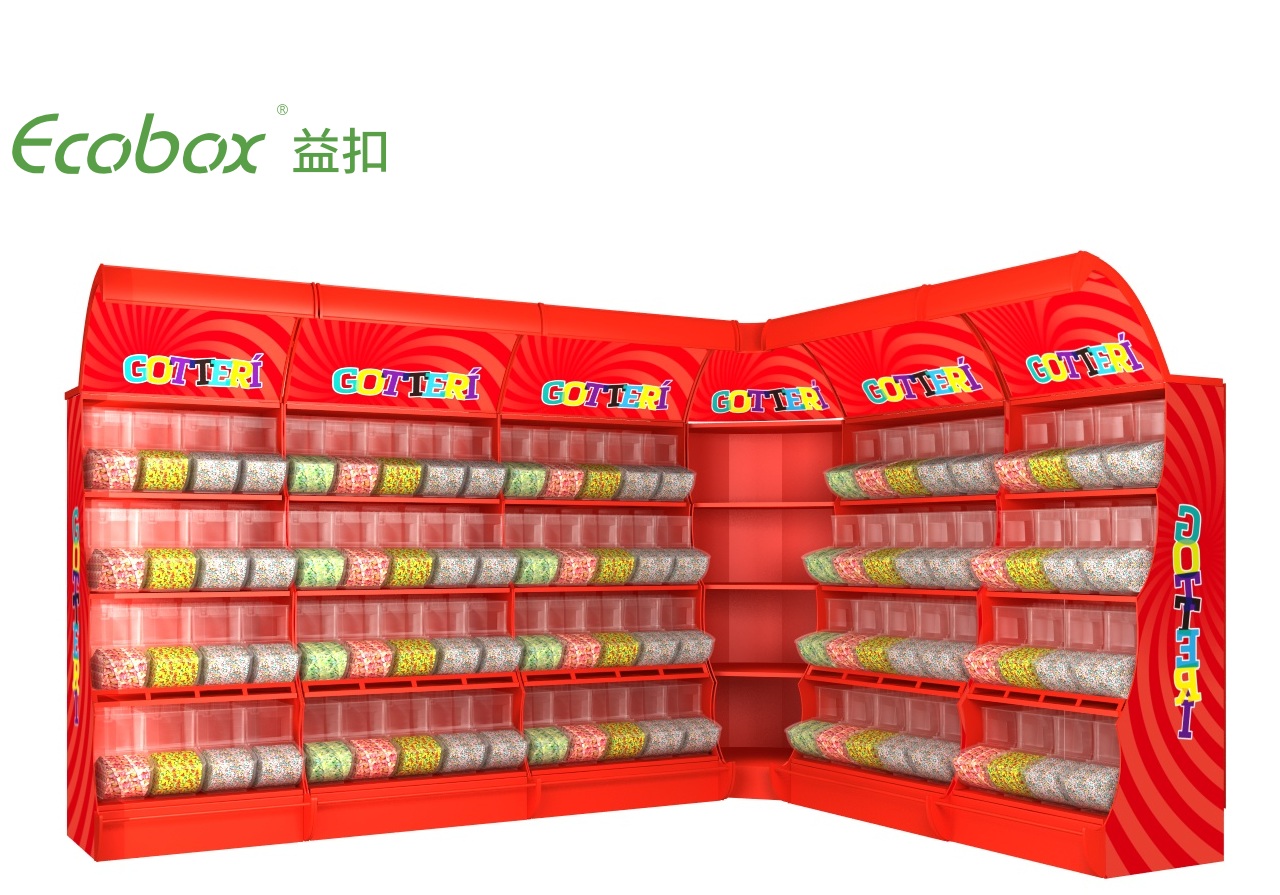 Ecobox TG-06101A présentoir à bonbons en métal avec bacs à cuillères 