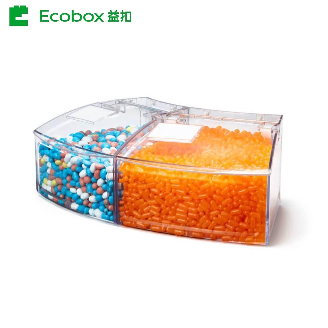 ECOBOX SL-0302C ARC Forme Petite bac de nourriture en vrac pour étagère de supermarché