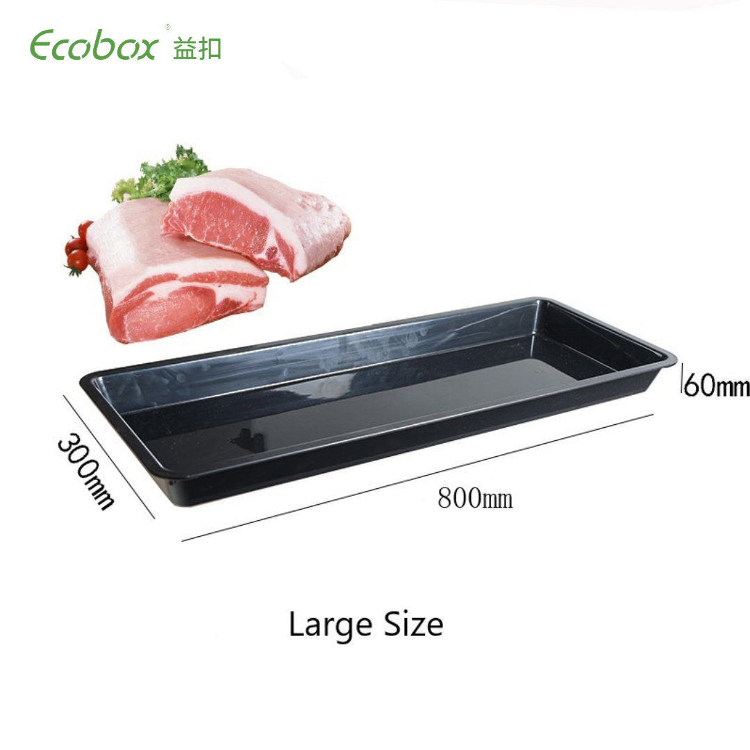 Ecobox FZ-0401C présentoir de viande en vrac en plastique plateaux frais pour supermarché