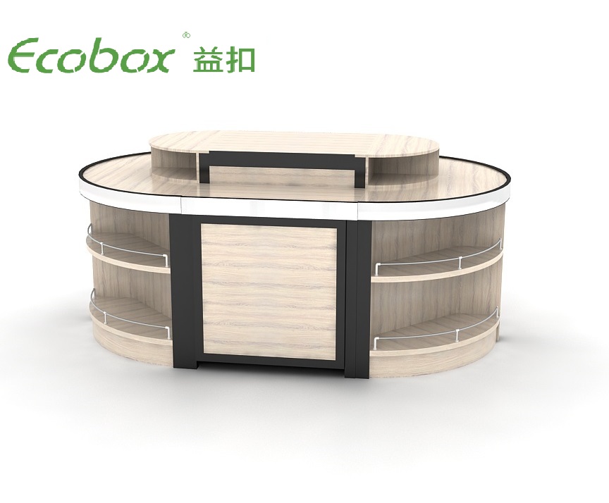 Ecobox GMG-002 Présentoirs de support d'étagère d'île d'armoires de supermarché en bois en acier