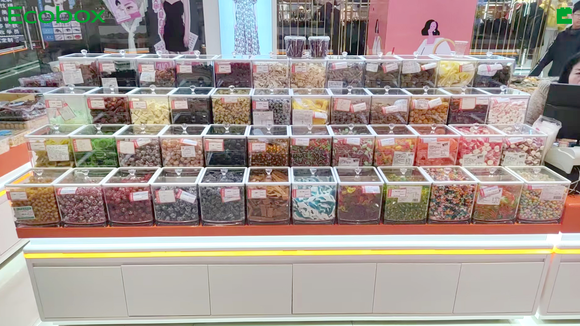 Distributeur de nourriture en vrac Ecobox | Récipient de bonbons multi-scénarios Pick Mix en provenance de Chine fabricant exclusif