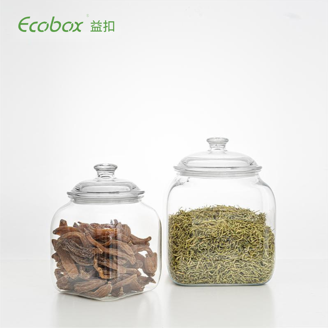 Ecobox FB200 pot de bonbons rond hermétique aquarium herbes boîte de rangement de noix